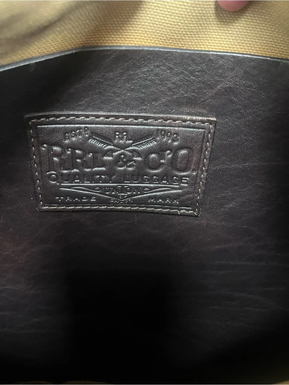 Ralph Lauren Brown Canvas with Dark Brown Leather Messenger Bag